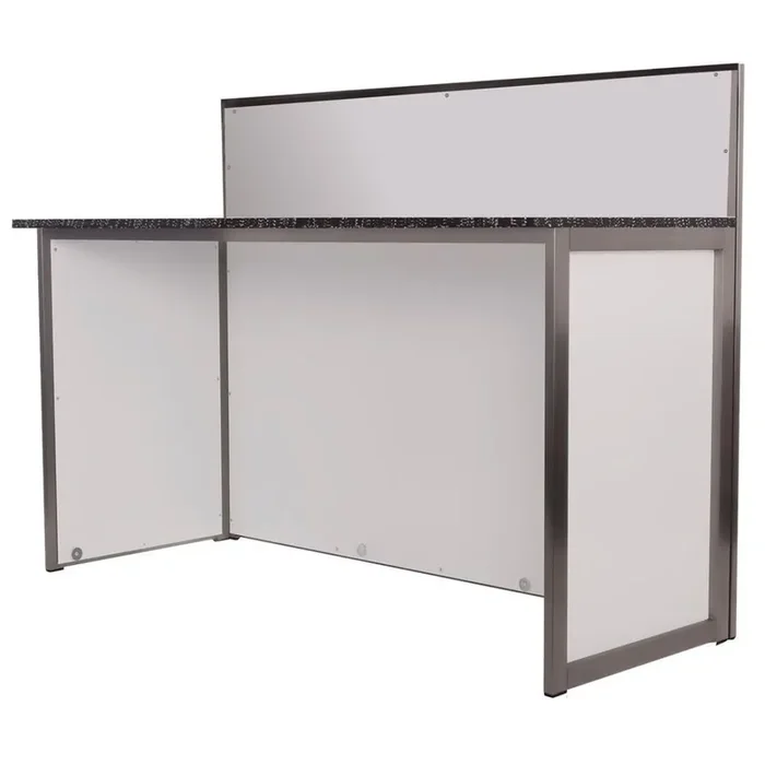 DJ table, professional design, made of stainless steel, 1.25 m, black PE Stracciatella