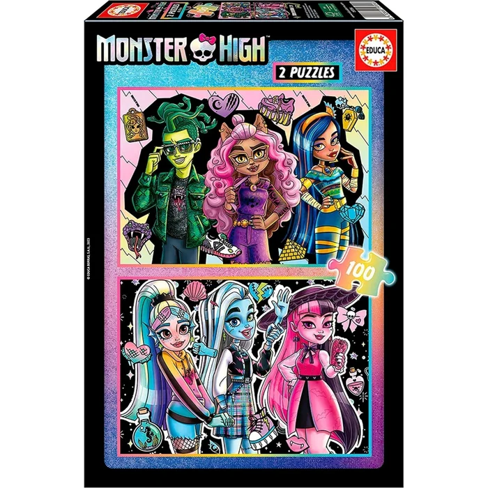 Doppel-Puzzles mit 100 Teilen Educa Monster High (x2) [Größe 31,6×21,7×4,6 cm]