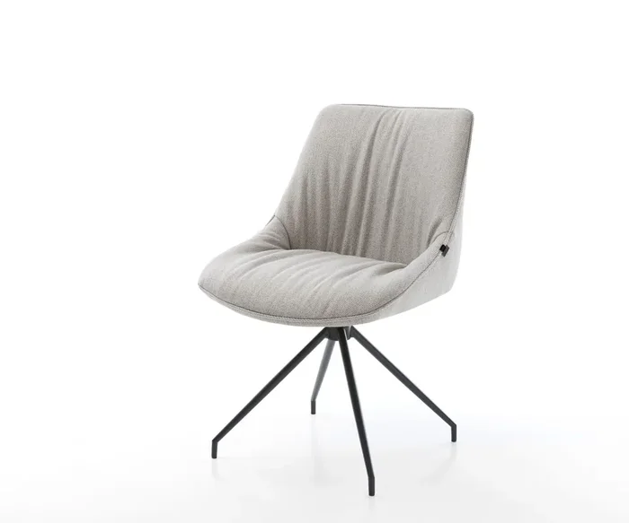 Drehstuhl Elda-Flex Stripes Hellgrau Kreuzgestell konisch Schwarz 180° drehbar