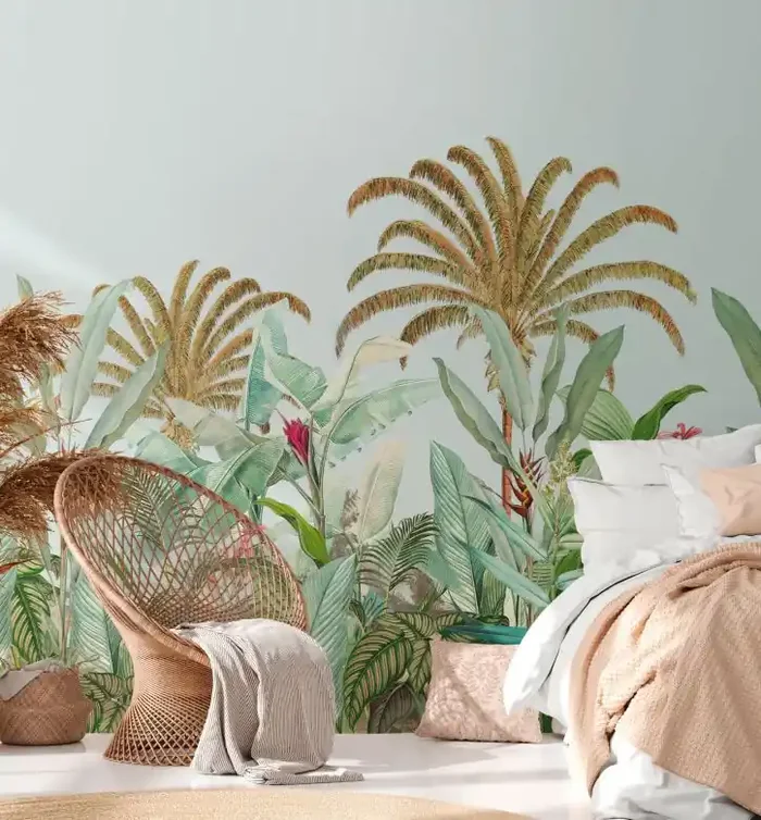 Dschungeltapete blau grün – Vliestapete Botanisch Livingwalls – matt und glatt