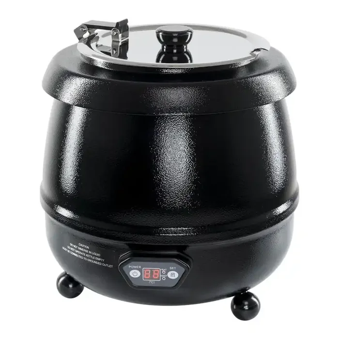 Electric soup pot, bulbous shape with digital display, 10 liters