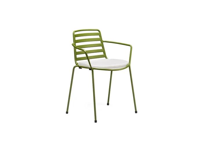Enea Street Stuhl mit Armlehnen – Olive / Blanco Magnetic Coated Seat