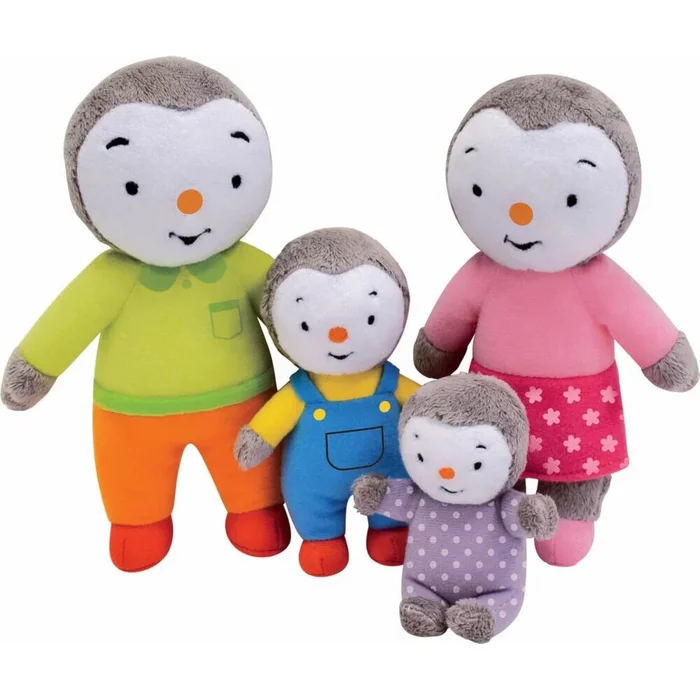 Familienset 4 Plüschtiere Jemini T’choupi [Größe 19 cm]