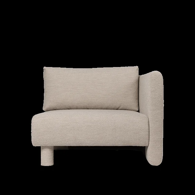 Ferm Living Dase Modulsofa Rechts, Weiches Bouclé/Natur