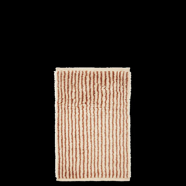 Ferm Living Kami Geknoteter Teppich 80×120 Gebrochenes Weiß/ Kastanienbraun