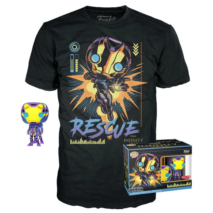 Figurine Funko POP & T-shirt Marvel Avengers Rescue Exclusive [Größe XL]