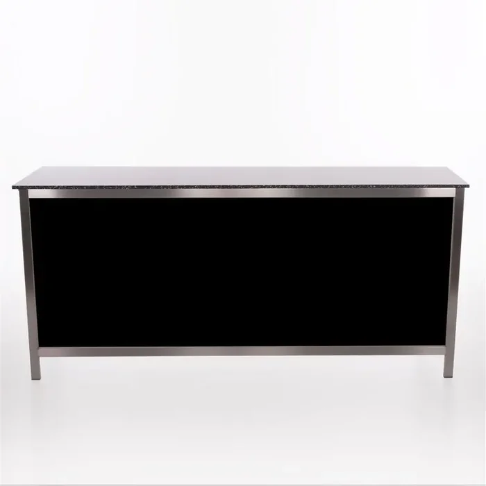 Folding counter made of stainless steel with PE surface 1.25 m Black PE White/Natural