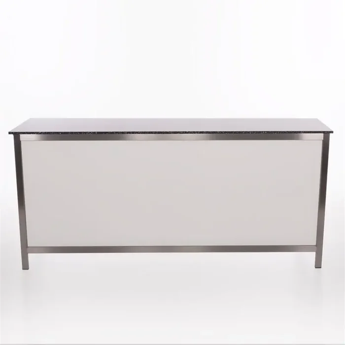 Folding counter made of stainless steel with PE surface 1.25 m White PE Granite