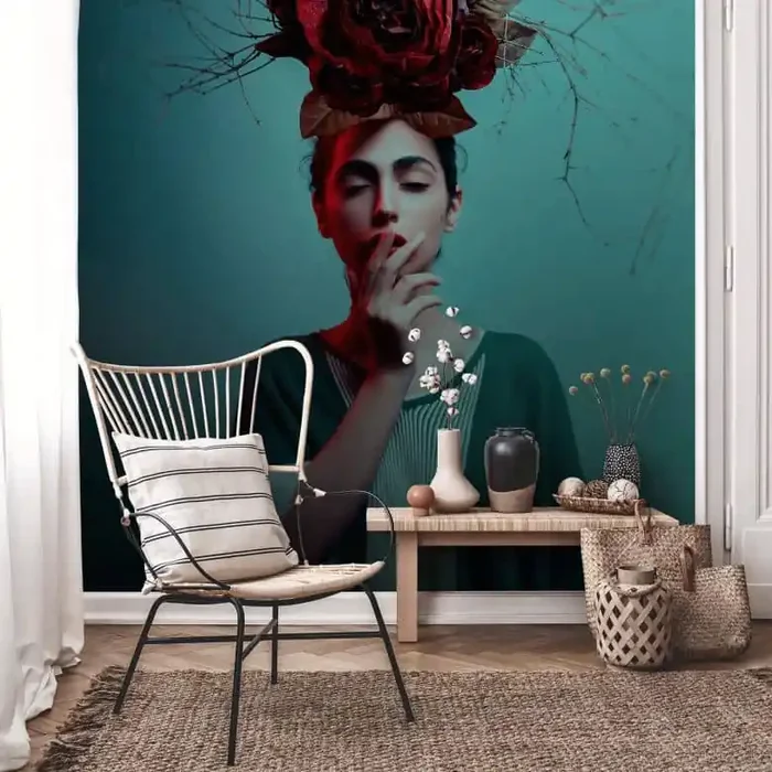 Fototapete Amin – Blumen im Haar