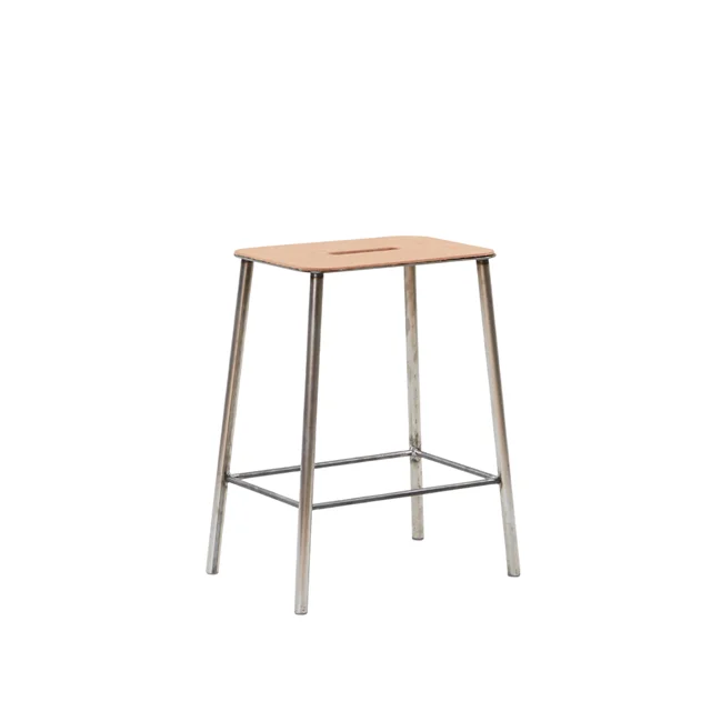 Frama Adam Hocker H50 Rohstahl/Leder