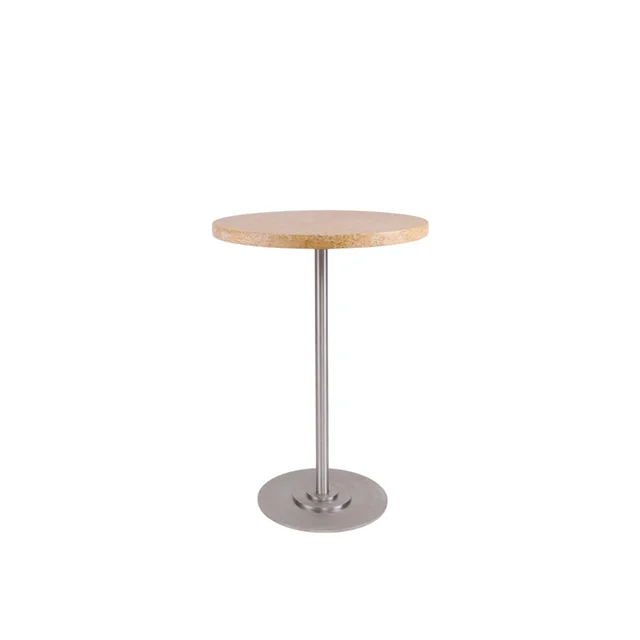 Frama Table 57 Esstisch Ø55 Gelber Kalkstein/Edelstahl