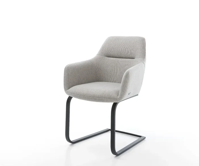 Freischwinger Pejo-Flex Stripes Hellgrau Freischwinger flach Schwarz Taschenfederkern