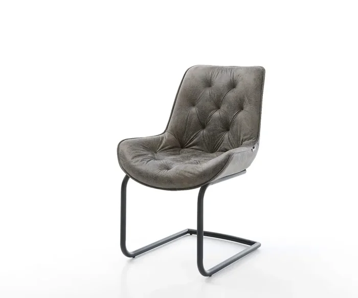 Freischwinger Taimi-Flex Mikrofaser Grau Antik Freischwinger rund Schwarz