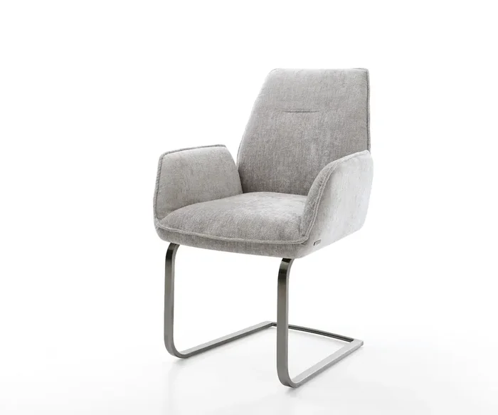 Freischwinger Zoa-Flex Chenille Silbergrau Freischwinger flach Graphit Taschenfederkern