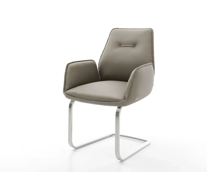 Freischwinger Zoa-Flex Echt-Leder Schlamm Freischwinger flach Edelstahl Taschenfederkern