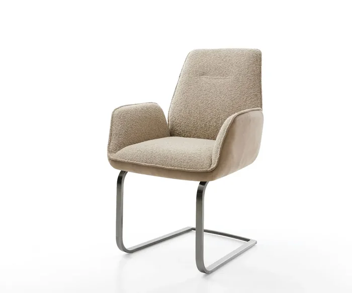 Freischwinger Zoa-Flex Materialmix Schlamm Freischwinger flach Graphit Taschenfederkern