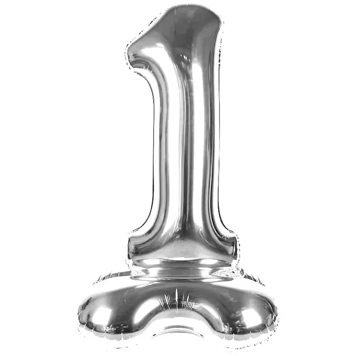 Geburtstagskerze – ‘‘1‘‘ – silber – 7 cm – 1 Stk.