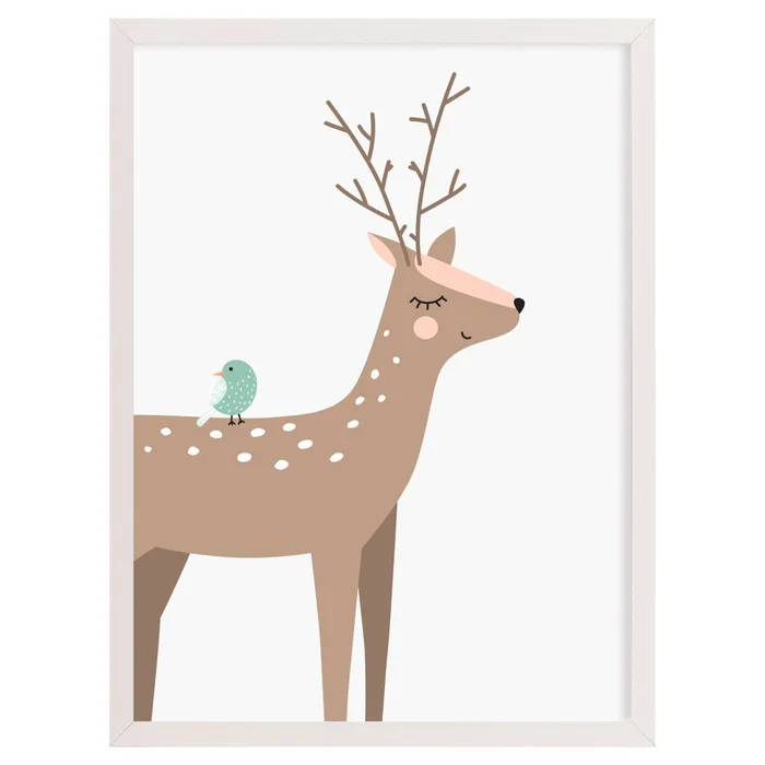 Gemälde – Hirsch Yellow Tipi Forest Friends [Größe 30×40 cm]