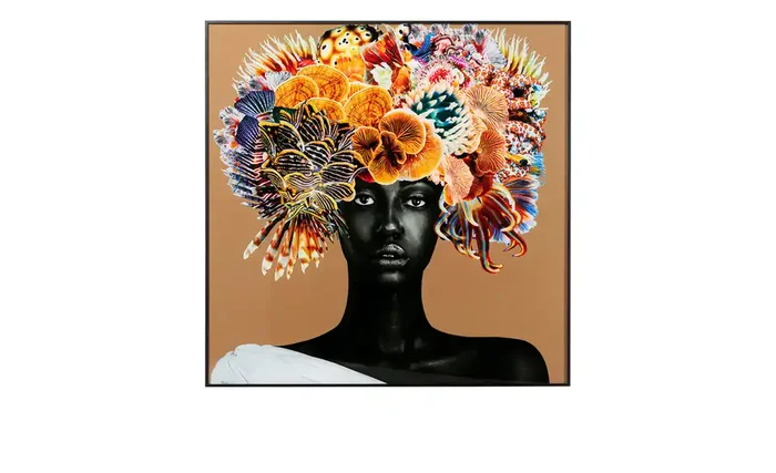 Gerahmtes Bild Flowerart 120 x 120 cm