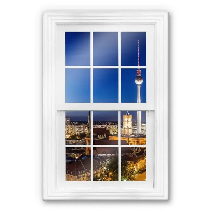 Glasbild 3D – Fenster – Berlin Panorama