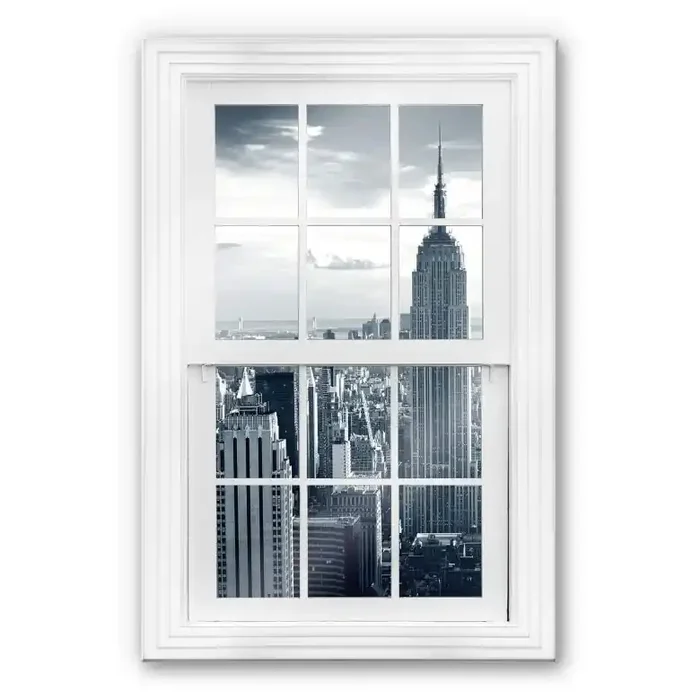 Glasbild 3D Fenster – The Empire State Building