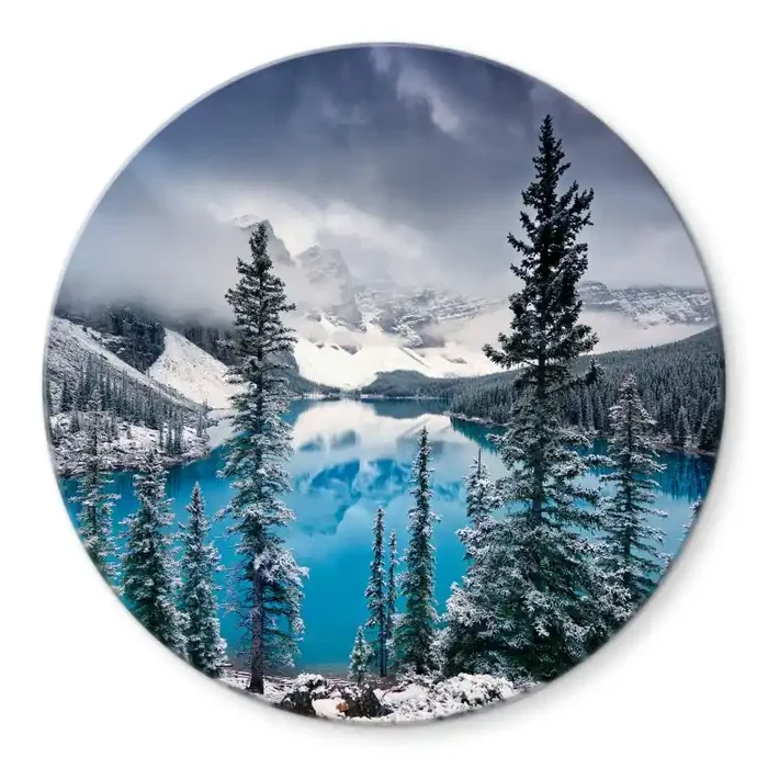 Glasbild Cole – Kalter Seeblick – Rund