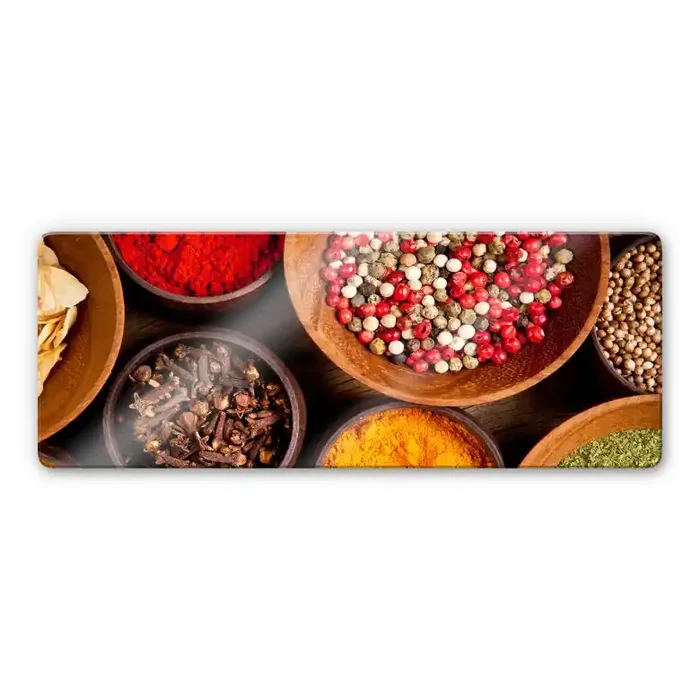 Glasbild Gewürze Panorma