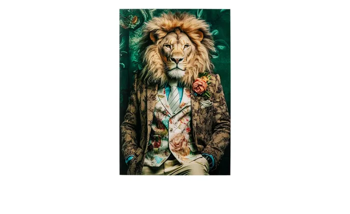 Glasbild Mister Lion 100 x 150 cm