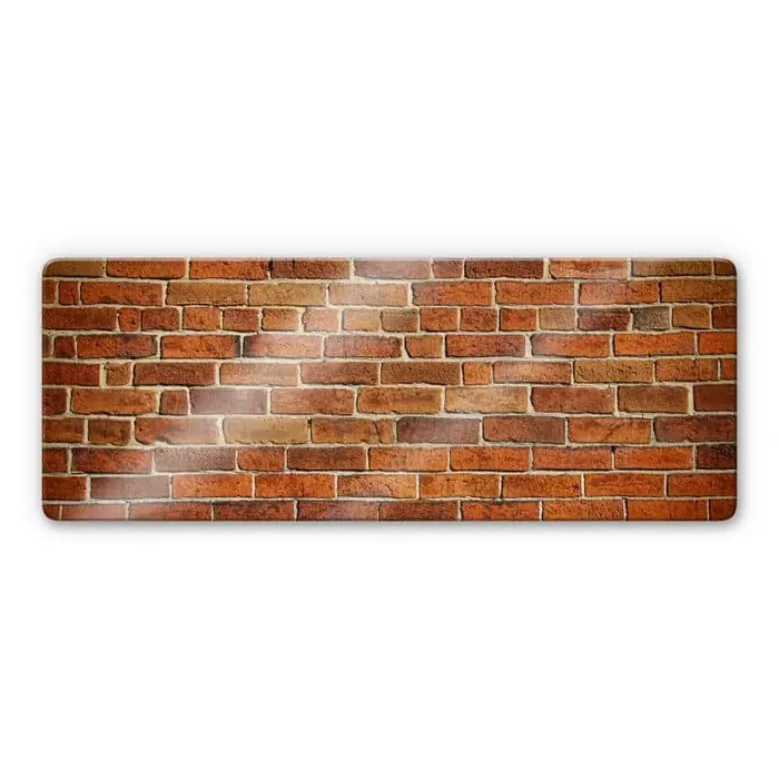 Glasbild Ziegelsteinmauer – Panorama