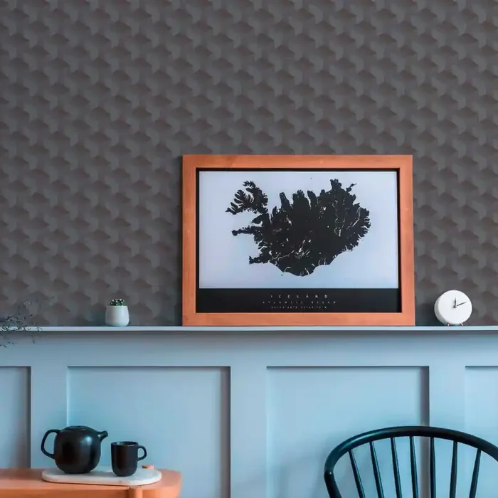 Grafiktapete Dunkelgrau – Retro-Tapete mit 3D-Effekt – Vliestapete Wohnzimmer Schlafzimmer