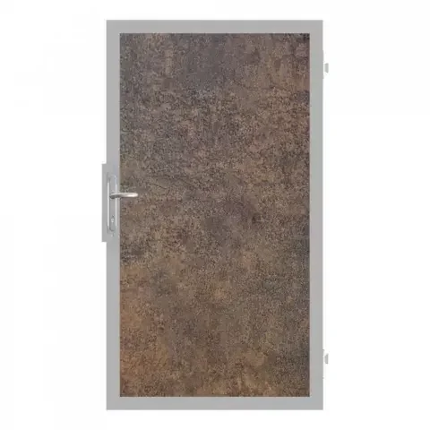 GroJaPremo HPL Tor Universal 100x180cm Rostoptik-Rahmen EV1