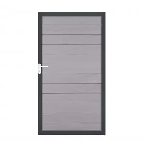 GrojaSolid BPC Steckzaun Tor Sonderbreite H 180cm Bicolor sand-anthrazit