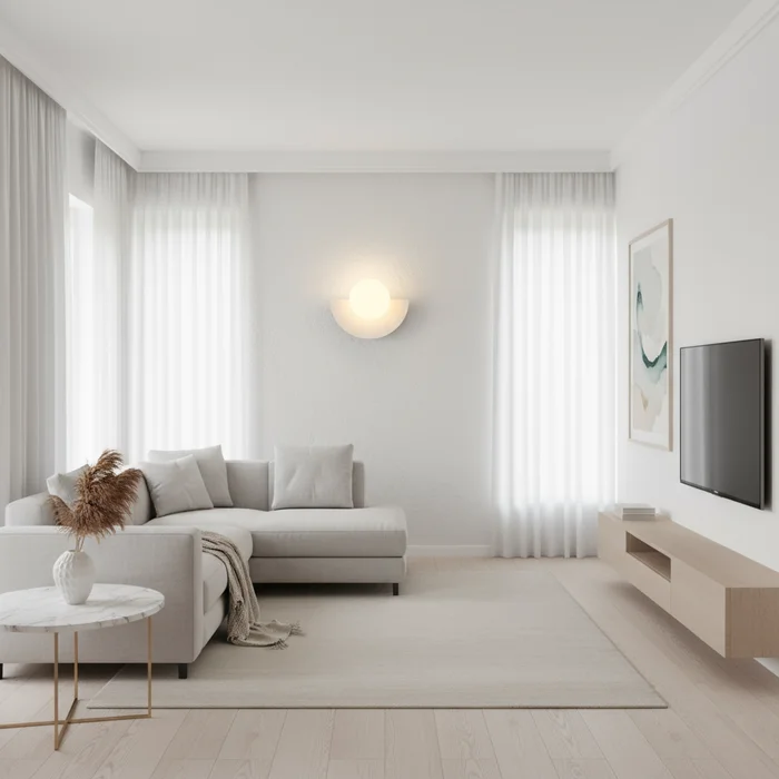 Halbmond Wandleuchte Schwarz | LED Wandlampe Innen