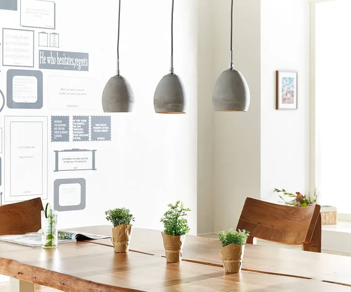 Hängeleuchte Cirillo 70×15 Grau 3 Schirme Beton