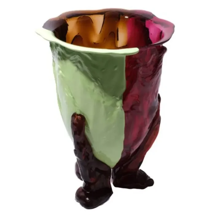 Harzvase AMAZONIA Matt Mint, Klarbraun, Fuchsia und Pink von Gaetano Pesce für Fish Design – S – H 19 x Ø 10,5