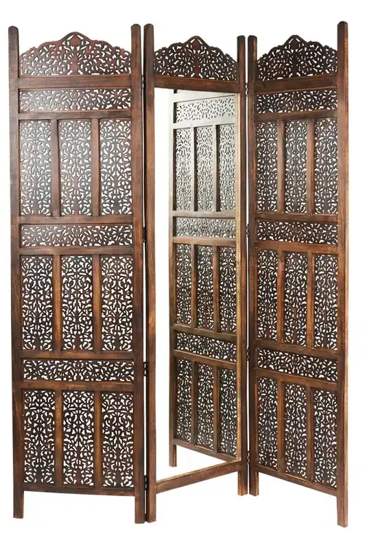 Holz Spiegel Paravent Raumtrenner Orientalisch Elroi