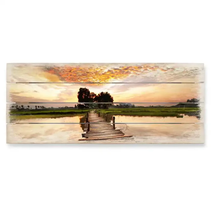 Holzbild To the other Side – Panorama – 100×40 cm
