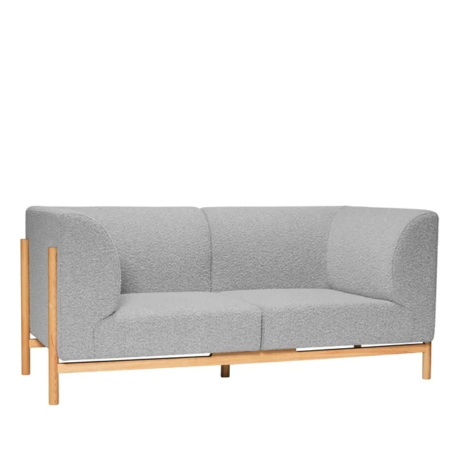 Hübsch Moment Sofa 2-Sitzer Klein Grau/Natur