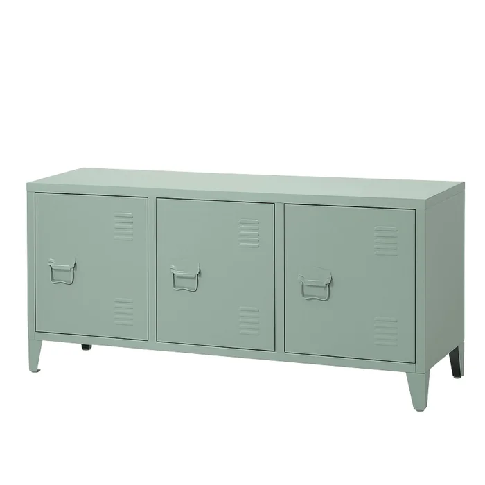 Industrial Sideboard Stahl Schrank Lowboard Spind 120x40x58cm salbeigrün