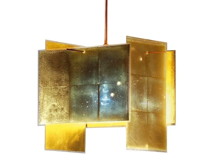 Ingo Maurer 24 Karat Blau- Pendelleuchte Entworfen von Axel Schmid