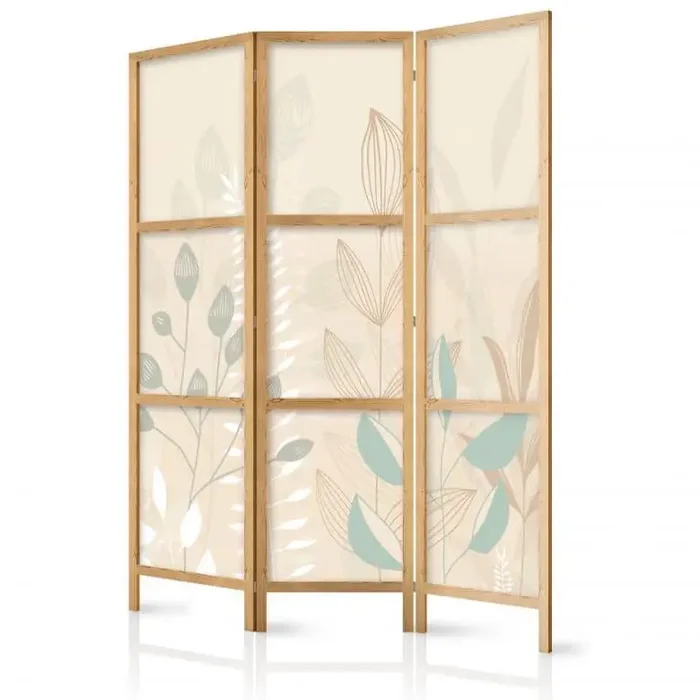 Japanischer Paravent, Raumteiler freistehend, Trennwand – Morning in the Meadow