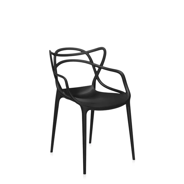 Kartell MASTERS Gartenstuhl 4-teilig Schwarz