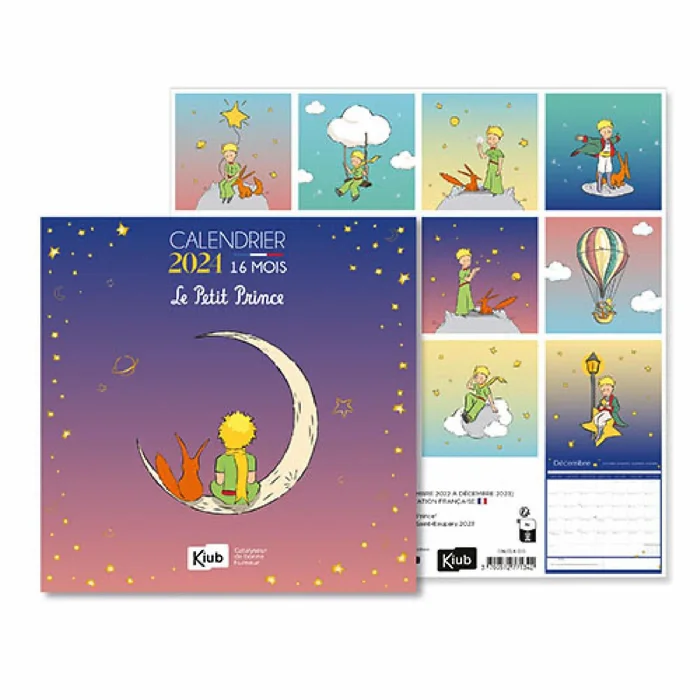 Klassischer Kalender mit Etui 16 Monate Kiub Le Petit Prince Degrades