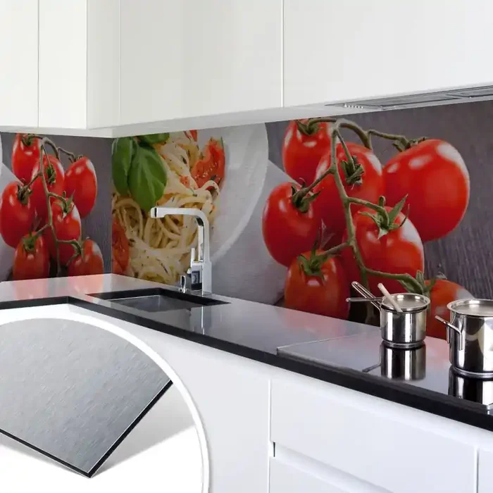 Küchenrückwand – Alu-Dibond-Silber – Pasta Itali