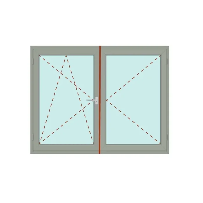 Kunststoff Fenster IDEAL 4000 2-flg. Dreh-Kipp / Dreh mit Stulp