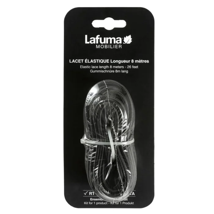Lafuma 1x Schnüre 8m für Relaxsessel Sonnenliege Gummiband schwarz
