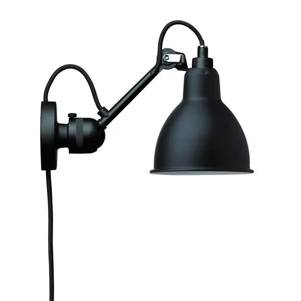 Lampe Gras N304 Wandleuchte Matt Schwarz m. Leitung