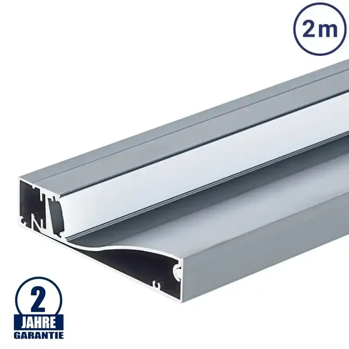 LED Sockelleistenprofil Grau Metallic 2m SET OP