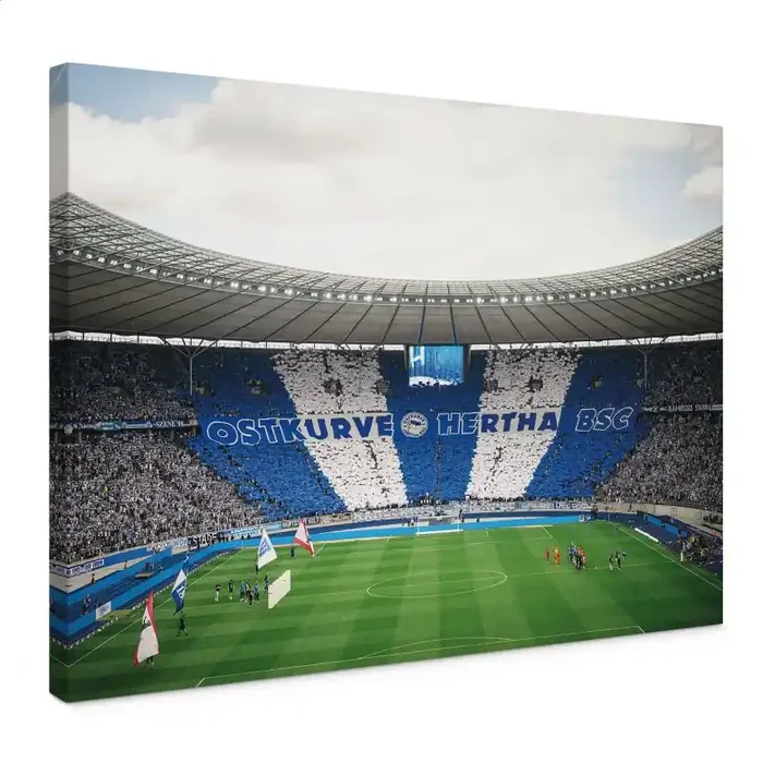 Leinwandbild Hertha BSC – Blau-weiße Choreo im Olympiastadion