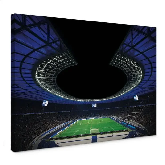 Leinwandbild Hertha BSC – Volles Olympiastadion bei Nacht